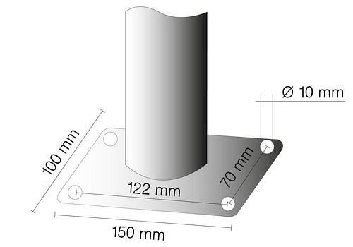 DENIOS parapetto d'angolo, zincato e verniciato, altezza 1000 mm, Ø 48 mm, 249-379