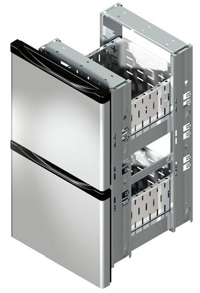 Blocco cassetti gel-o-mat per tavoli refrigeranti per bevande Porte da 51 cm, acciaio inossidabile, cassetti 2 x 1/2, 290KT.20I