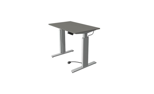Kerkmann Move 3 tavolo sit/stand argento, L 1000 x P 600 mm, regolabile elettricamente in altezza da 720-1200 mm, grafite, 10231312