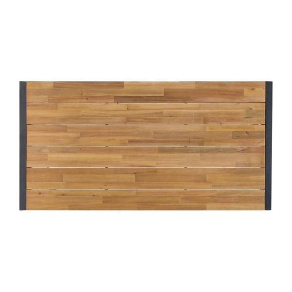 Tavolo bolero rettangolare in acciaio e legno di acacia in stile industriale, DS157