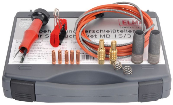 ELMAG set di accessori e parti soggette ad usura per pacchetto tubi flessibili MB 15/3m/0,8 mm per le serie EUROMIG 160/200 e EUROMIG plus 161/201/211-, 00088