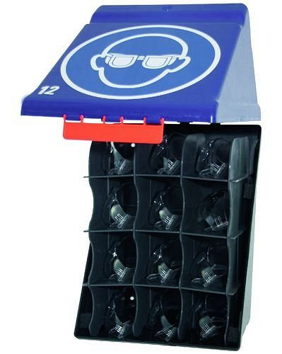 DENIOS maxi box per riporre 12 occhiali, blu, 123-605