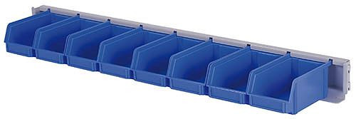 Portacontainer Bedrunka+Hirth larghezza 1000 inclusi 8 contenitori visibili misura 2, dimensioni in mm (LxPxA): 100 x 170 x 140, 03.900.012