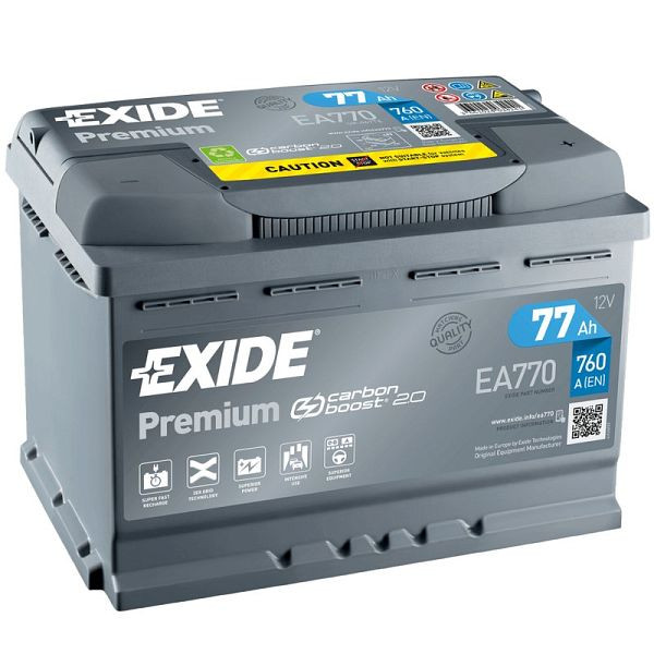 Batteria di avviamento EXIDE Premium EA 770 Pb, 101 009500 20