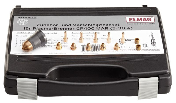 ELMAG set di accessori e parti soggette ad usura per torcia al plasma CP40 MAR (5-30 A) per Power Plasma 3035/M-, 00055