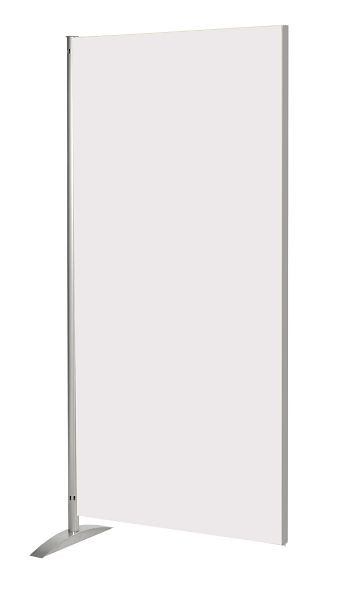 Kerkmann Paravento Metropol, elemento in legno, bianco, L 800 x P 450 x H 1750 mm, alluminio argento/bianco, 45696410