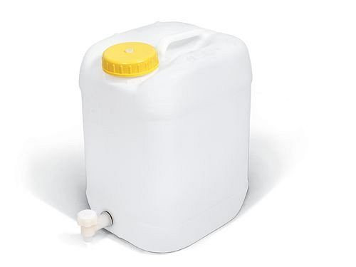 DENIOS Kunststoff - Kanister aus Polyethylen (PE), 20 Liter, inklusive Zapfhahn, 207-399
