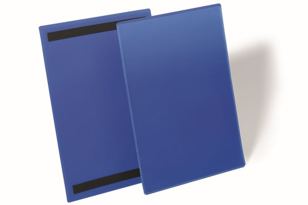 Tasca identificativa magnetica DURABLE A4 verticale, blu scuro, confezione da 50, 174407