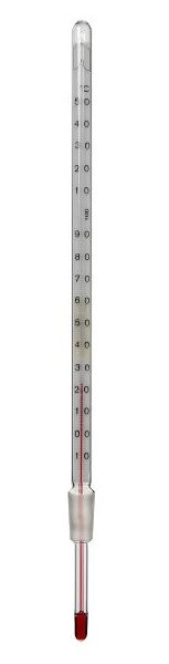 Termometro per distillazione Rettberg, da 0 a +360°C, divisione della scala 1,0°C, cono NS 14,5/23, lunghezza di installazione 75 mm, riempimento verde, 134075034