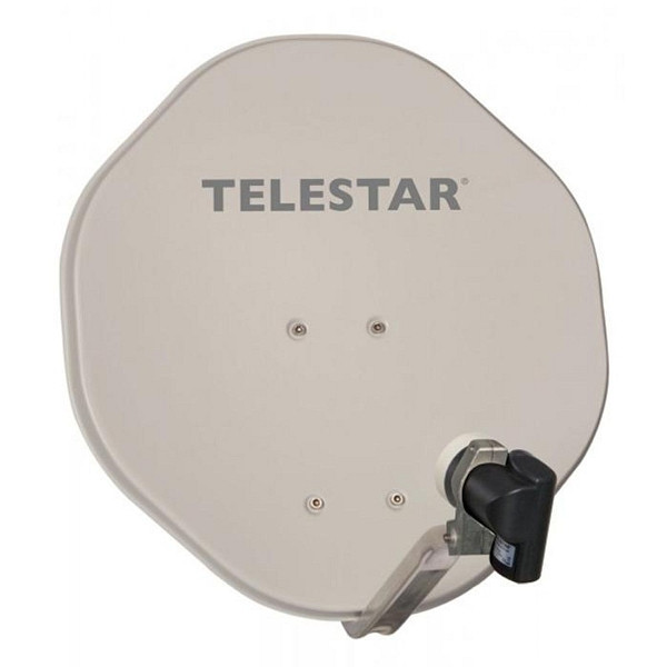 TELESTAR ALURAPID Parabola satellitare in alluminio da 45 cm con LNB SKYSINGLE HC beige, 5102501-AB