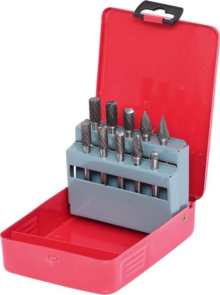 Set di frese KS Tools HM, cassetta in lamiera d'acciaio, 10 pezzi, 515.3210