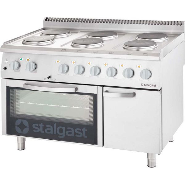 Stalgast stufa elettrica con forno (GN 2/1) Serie 700 ND - 6 piastre (6x2.6), SL32611S