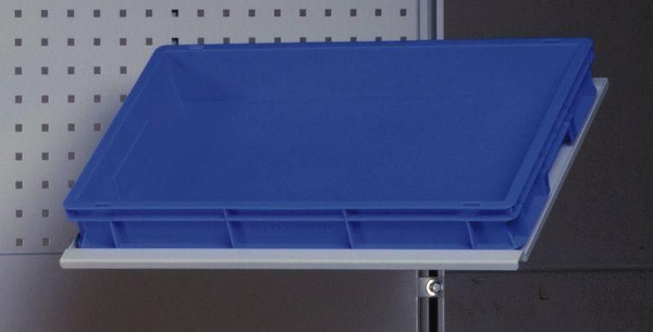 Braccio girevole KLW con ripiano per contenitori (scatola Euro 600 x 400 mm) con braccio girevole in alluminio, color argento, ABC-SA2-TEK6141