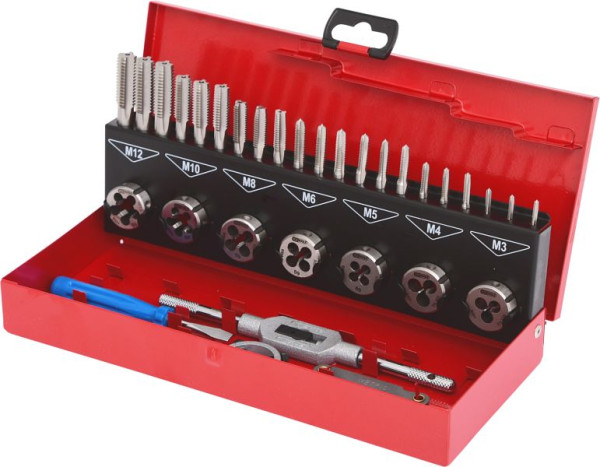 KS Tools Set di utensili per filettare HSS, 32 pezzi, 331.0632