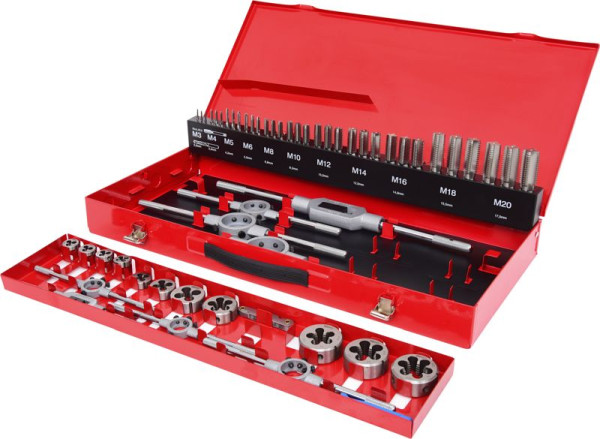 KS Tools Set di utensili per filettare HSS, 54 pezzi, 331.0654