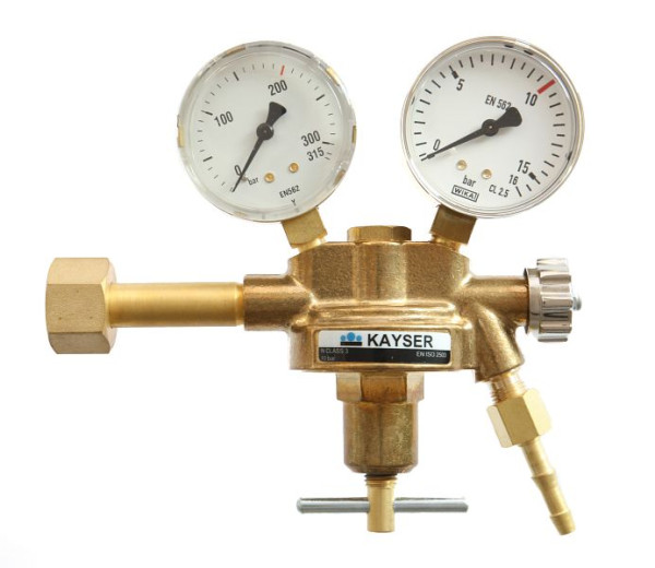 Riduttore di pressione Kayser 'azoto', con 2 man. Ø 63mm, pressione di esercizio regolabile 0-40 bar, 54119