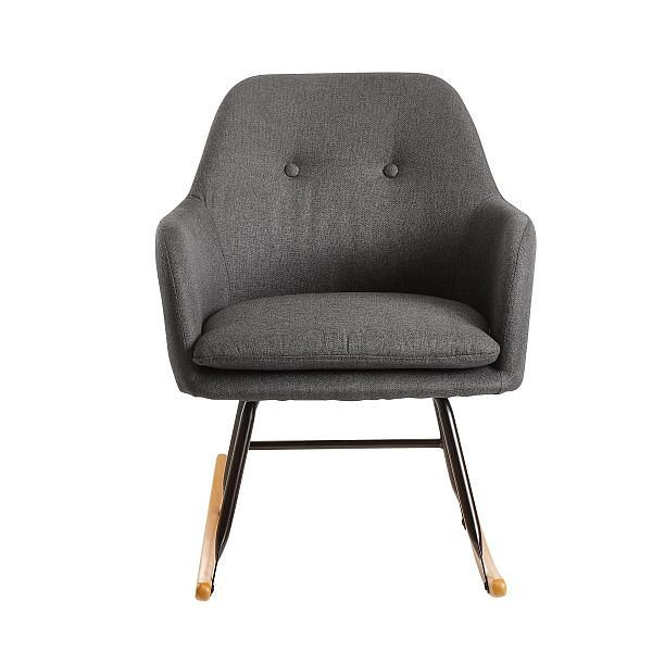Wohnling sedia a dondolo grigio scuro 71x76x70cm design Malmo tessuto / legno, WL6.207