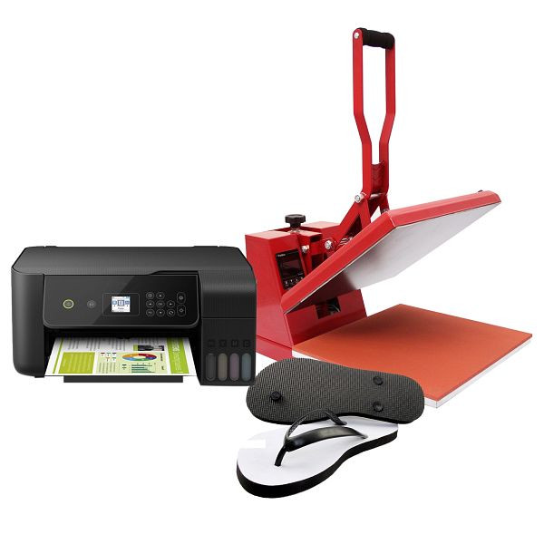 Pressa transfer flip-flop PixMax 38 x 38 cm inclusa stampante Epson e accessori, 24145