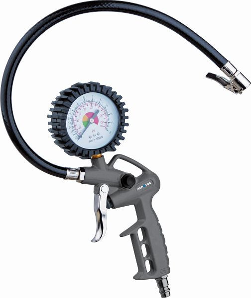 AEROTEC manometro per gonfiaggio pneumatici ad aria compressa PSI tubo da 30 cm, consumo d'aria: 120 l/min, 200532