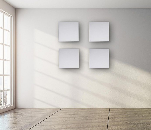 Silenti quadrato fonoassorbente, bianco, montaggio a parete con barra, conf.: 4 pezzi, 92742515065