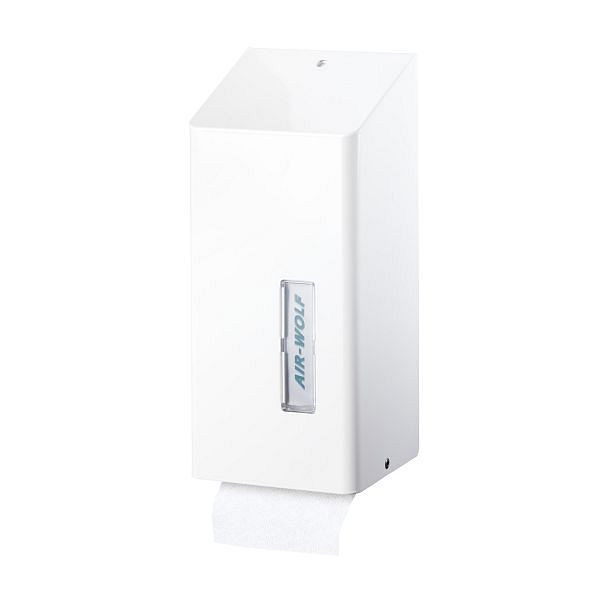 Distributore di carta igienica Air Wolf per fogli singoli, serie Omega, A x L x P: 300 x 143 x 116 mm, acciaio inossidabile bianco, 29-430