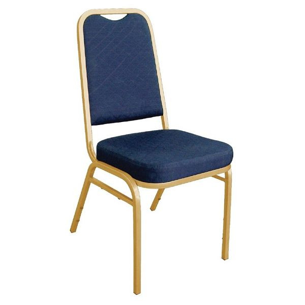Sedie da banchetto Bolero con schienale rettangolare blu, PU: 4 pezzi, DL015