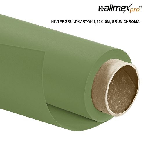 Walimex pro sfondo cartone 1,35x10m, verde chroma, 22807