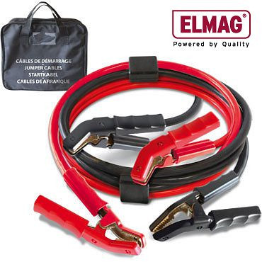 Set di cavi jumper ELMAG max 1000 A, terminali polari completamente isolati, 2 x 5 m, 50 mm², inclusa protezione da tensione, borsa per il trasporto, 55021