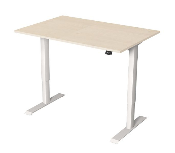 Tavolo per sedersi/in piedi Kerkmann L 1200 x P 800 mm, regolabile elettricamente in altezza da 720-1200 mm, acero, 10359750
