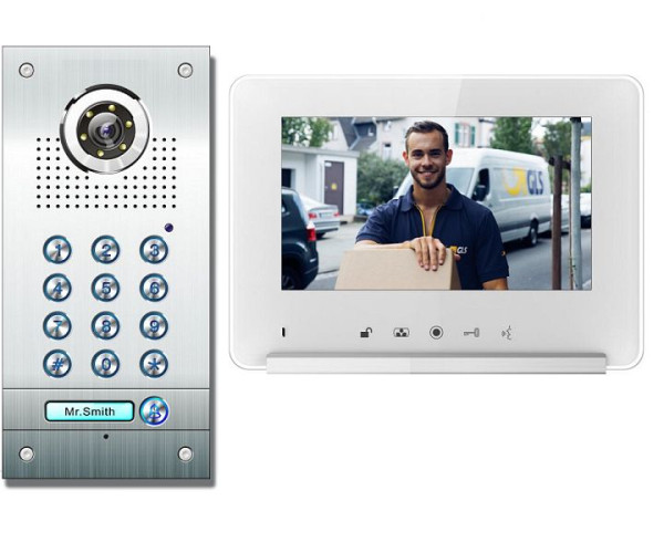 Anthell Electronics Kit videocitofono a colori con codice PIN a 1 famiglia con memorizzazione delle immagini, con monitor da 7", CK1-690S1-1