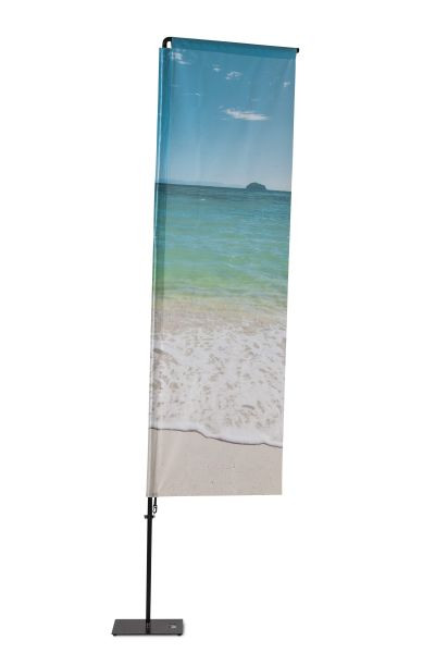 Showdown Displays Beach flag in alluminio di forma quadrata, altezza totale 240 cm, BFAS240