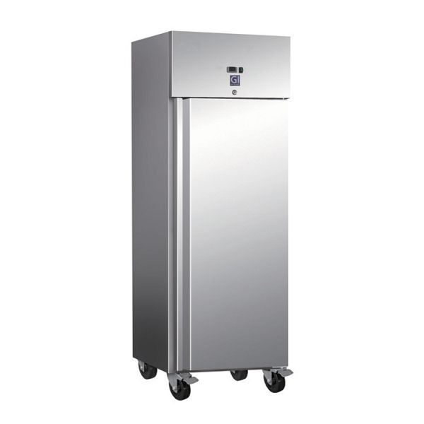 Congelatore statico Gastro-Inox inox 600 litri con ventola, capacità netta 537 litri, 201.003