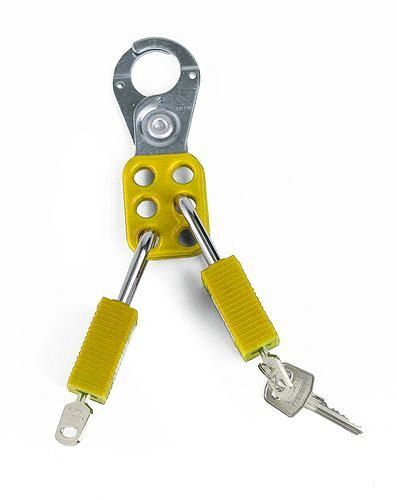 Clip di chiusura multipla DENIOS gialla, anello 25 mm, sicurezza fino a 6 serrature, 209-700
