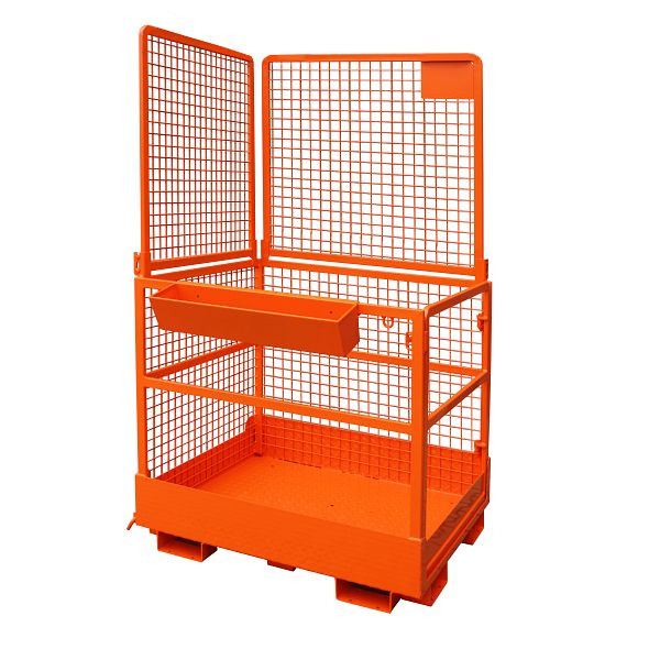 Cestello da lavoro industriale Eichinger per carrello elevatore 2 persone, registrazione lato largo e stretto, arancio puro, 10730800000100