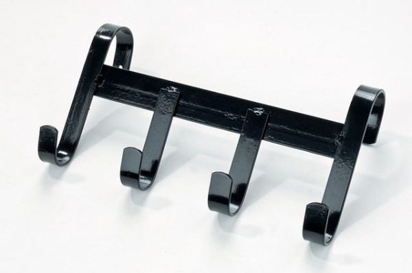 Porta briglia Growi, con 4 ganci e staffa, per appendere, metallo, colore: nero, 10050665