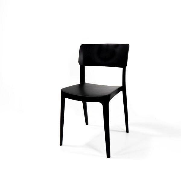 VEBA Wing Chair Nera, sedia impilabile in plastica, 50916
