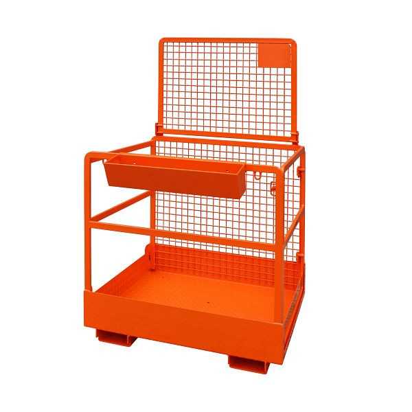 Cestello industriale Eichinger per carrello elevatore 2 persone, lato largo, arancio puro, 10730700000100