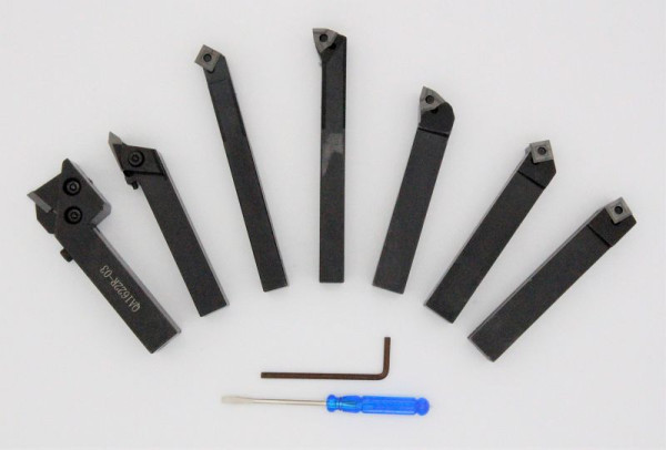 Set di utensili per tornitura con inserti indicizzabili ELMAG, 7 pezzi, 12 x 12 mm, 88066