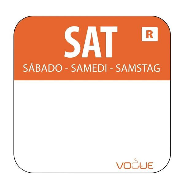 Adesivo codice colore Vogue Saturday arancione, UI: 1000 pezzi, L936