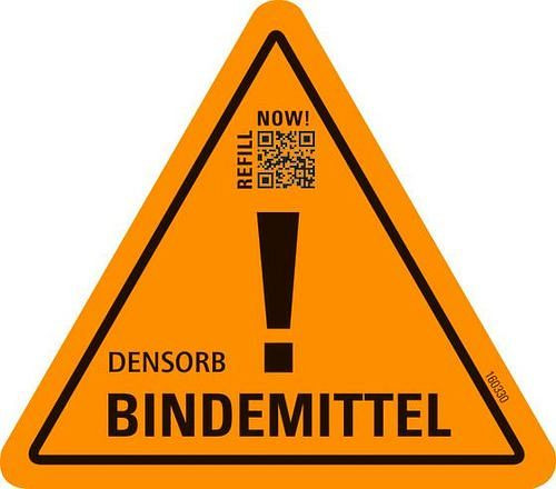 Set di adesivi multilingue DENIOS per l'etichettatura di leganti DENSORB, 160-330