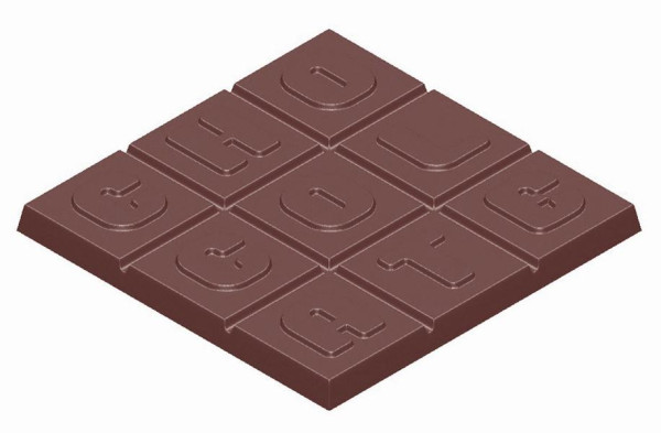 Stampo per cioccolato Schneider 275x135 mm, 100x100x8mm, barretta di cioccolato rettangolare, 421685