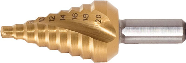 Punta a gradino KS Tools HSS-TiN extra corta, diametro 4-12 mm, 9 gradini, 330.2374