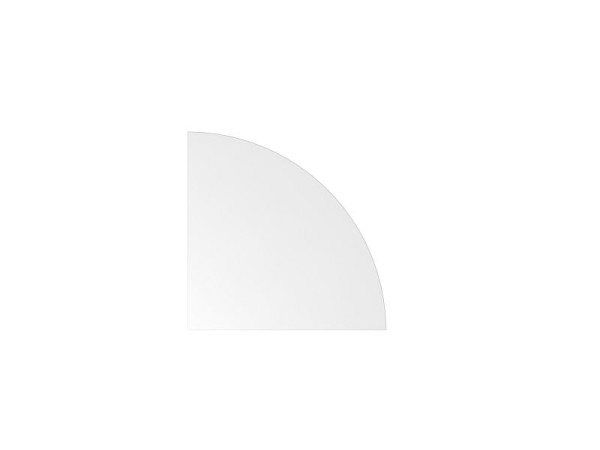Angolo di interconnessione Hammerbacher QE91, 80 x 80 cm, piastra: bianco, quarto di cerchio, piastra di interconnessione 90°, incluso 1 serracavo, VQE91/W