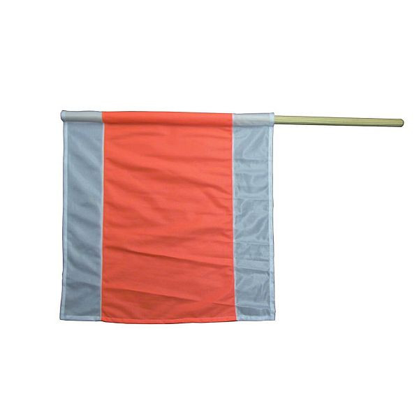 Bandiera di avvertimento NESTLE bianco/arancione/bianco, 50x50cm, tessuto antistrappo su asta di legno, UI: 40 pezzi, 19802000