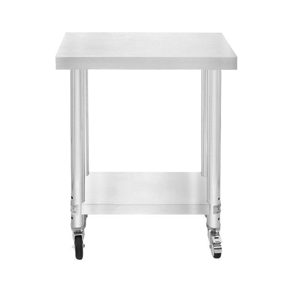 KuKoo Gastro tavolo da lavoro in acciaio inossidabile tavolo da preparazione tavolo da cucina mobile 60 cm x 30 cm, 211611