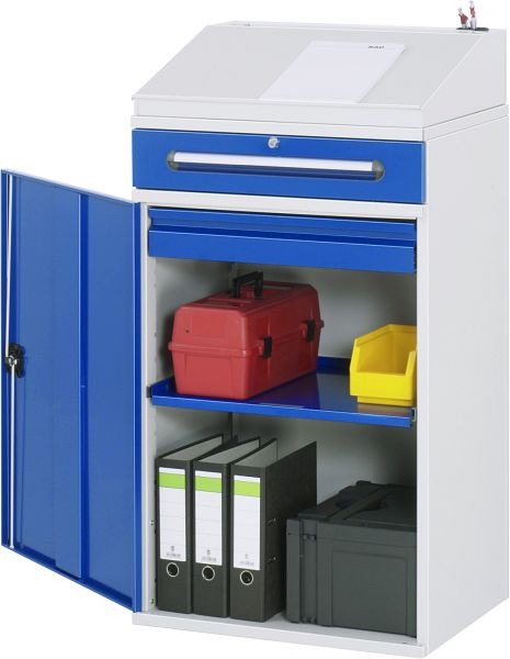 Mobile laterale RAU scrivania in piedi, cassetto e cassetto interno, 650x1110/1220x520 mm, 07-650-M03.11