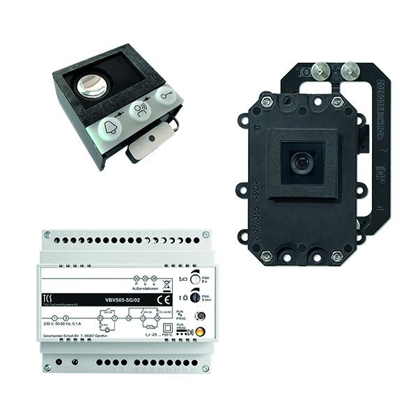 TCS video:kit con porter integrato ASI12000 + telecamera incorporata FVK2200 + centrale VBVS05, VK01