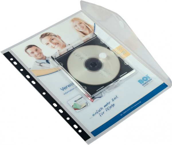 Custodia per documenti Eichner PP con tasca per CD/DVD, trasparente, PU: 5 pezzi, 9218-00682