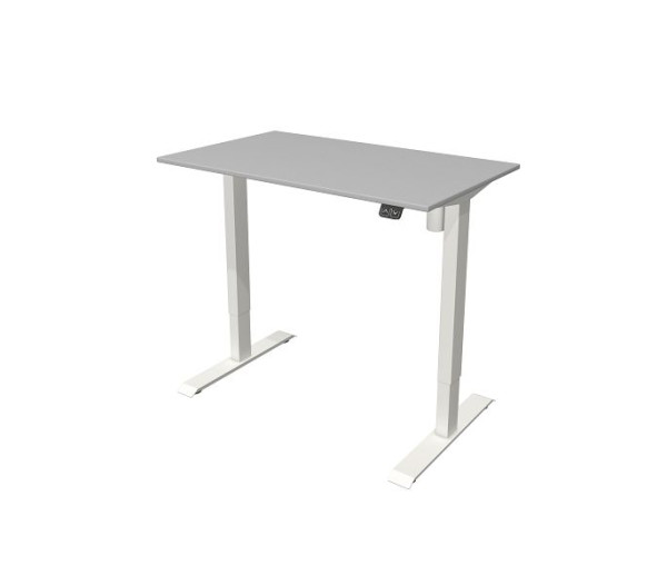 Tavolino Kerkmann L 1000 x P 600 mm, regolabile elettricamente in altezza da 740-1230 mm, grigio chiaro, 10388611