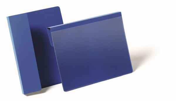 Tasca identificativa DURABLE con piega A5 orizzontale, blu, confezione da 50, 172207